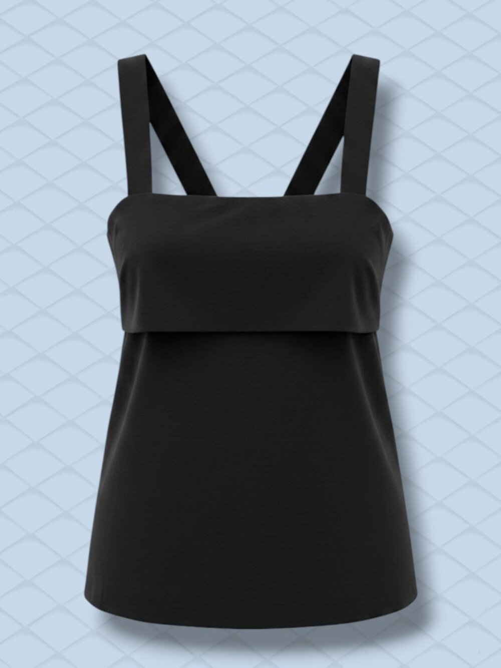Theory Eco Crunch Straight Neck Tie-Back Tank Black L